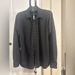 Artful Rebel Elegant Black Men's Casual Button Down Shirt
